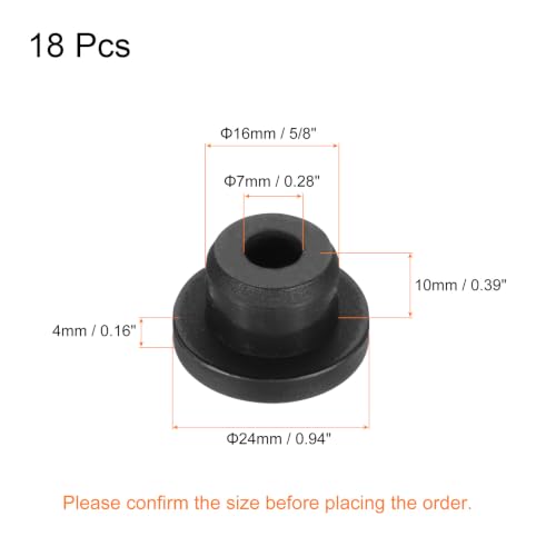 Image of MECCANIXITY 18pcs T-Shaped Silicone Plugs 16mm 5 /8 Inch Dia Snap in Plug Hole Seal Cover Round Rubber Stopper for Kitchen Rubber Bulkheads Waterproof Sealing Plugs Black