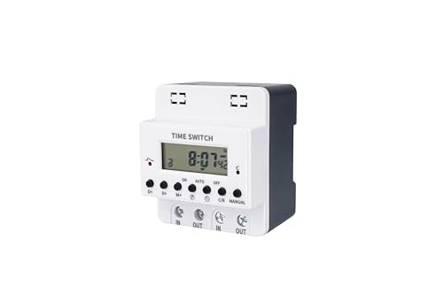 Image of MAXWELL 60 Amp Digital Time Switch | Panel Mounted | Weekly Programmable Timer with 28 ON /OFF Settings | LCD Display