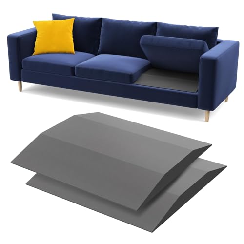 Image of Couch Cushion Support for Sagging Seat - 24 inch x 24 inch High-Density Trapezoid 35D Foam Sofa Cushion Supports, Couch Supporter for Under The Cushions, Grey Set of 2
