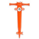 ☀ CARACTERÍSTICAS DEL PRODUCTO: Plástico de alta resistencia. Ajustable para tubos de hasta 35mm. Incluye tornillo de fijación. Coloca la sombrilla de forma rápida y evita que se vuele con vientos fuertes. Hecho de material de calidad para un uso duradero. Adecuado para sujetar sombrillas, sombrillas de playa, rejillas para sombrillas en arena, jardin, terraza o suelo suelto. Gracias al diseño de rosca giratoria, la altura de inserción del paraguas se puede ajustar fácilmente.