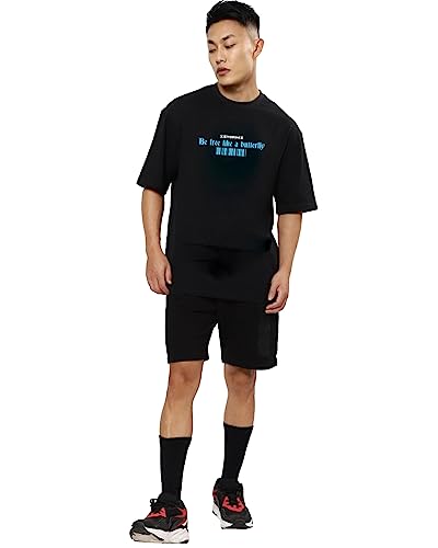 Image of Mens Oversized Printed Half Sleeve Branded Cotton T-Shirt for Mens || Back Printed t Shirts for Men || Oversized t Shirts for Men