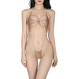 Dessous Strapse Und Strümpfe Damen Dreipunkt Mysteriöse Kleidung Pure Desire Pyjamas Kleid Transparent (Khaki, One Size)