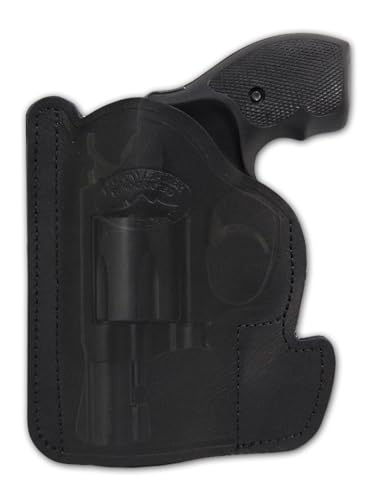 Barsony Black Leather Pocket Holster for S&W J Frame Snub Nose
