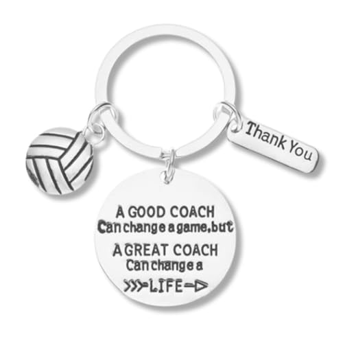 Infinity Collection Volleyball Coach Keychain - Coach Gifts: Change A Game, Change A Life Charm Keychain