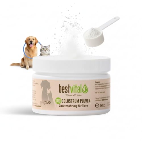 Bio Colostrum Pulver für Hund & Katze (150g) | Stärkt Immunsystem & Vitalität | Ideal für Magen, Darm & bei Allergie | Welpen & Senior | Immunbooster aus 100% Erstmilch