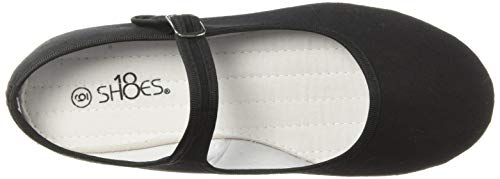 Shoes 18 Womens Cotton China Doll Mary Jane Shoes Ballerina Ballet Flats Shoes 114 Black Canvas 5 - Thumbnail 5
