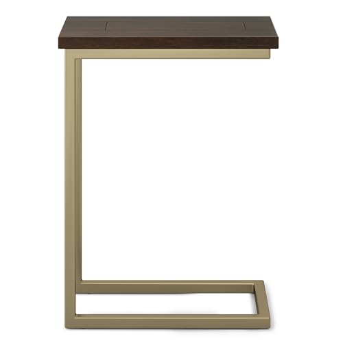 SIMPLIHOME Skyler C-Side Table - 18" Wide x 24" High Solid Mango Wood and Metal Slide-Under Table in Dark Brown, Industrial Accent Table or End Table for Living Room with Open Frame Design, Assembled by SIMPLIHOME - Image 5