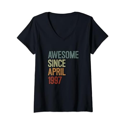 Impresionante desde abril de 1997, regalo de cumpleaños divertido retro Camiseta Cuello V