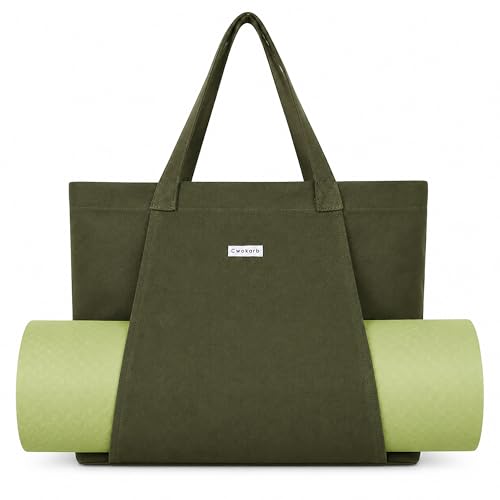 Cwokarb Yogatasche Damen aus Baumwolle mit Nassfach und Yogamattenhalter