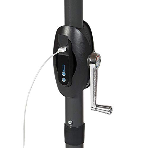 Sombrilla de patio con LED solar de 9 pies y cargador USB para exterior en offset 3