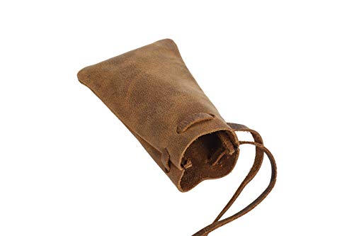 Leather Drawstring Pouch multipurpose Medieval coin waist bag4
