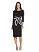 Adrianna Papell Women's Plus Size Tipped Crepe Tie Dress, Black/Ivory