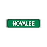 Novalee Children Name Indoor Outdoor Letter Printed Label Wall Plaque Decoration Aluminum Metal Sign 4'x13.5'