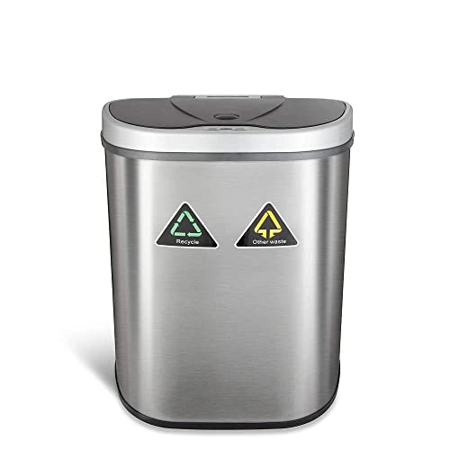 Ninestars Dzt-70-R3 Motion Sensor Trash Can, Extra Large, Silver #TOP1