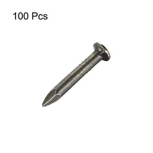 Uxcell Hardware Nails Carbon Steel Point Tip Wall Cement Nail 20Mm(0.8") 3Mm Rod Dia Silver Tone 100Pcs #TOP2