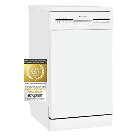 Exquisit Geschirrspüler GSP9109-030E weiss | Spülmaschine 45 cm freistehend und unterbaufähig Cover