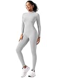 Women Bodysuit Rompers Long Sleeve Jumpsuits Leotards One Piece Tummy Control Yoga Workout Outfits – Multi-Use Stretchy Unitard for Acro Yoga, Aerialist Acts, and Everyday Streetwear Styling