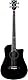 Eko Guitars - NXT BASS B100CE SEE THROUGH Schwarz, akustische Form Dreadnought CW, glänzende Oberfläche, Maßstab 812 mm, Farbe Schwarz