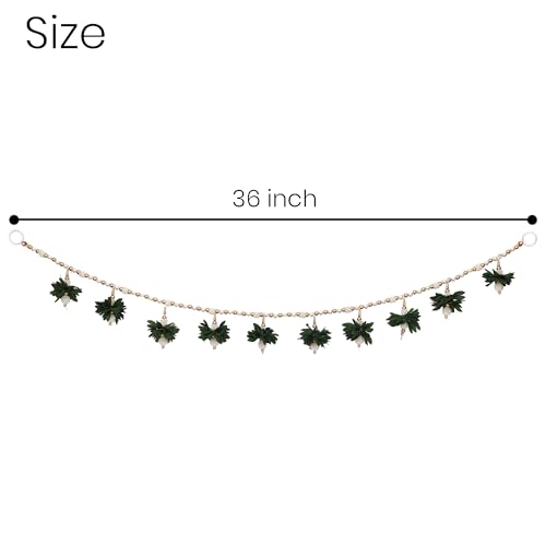 Image of Akaar Decor Pearl Bead Toran with Floral Latkans | Decorative Door Toran for Home Entrance, Mandir & Pooja Room | Diwali Decoration, Festive Wall & Door Hanging