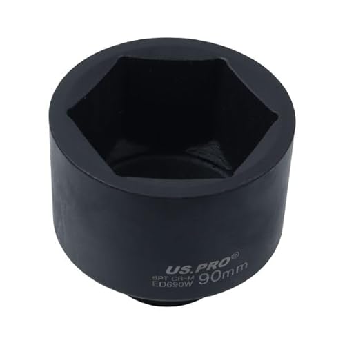 Image of US PRO Tools 1" dr 90mm Impact Hub Nut Socket 6 Point 100mm Long Scania HGV 7626