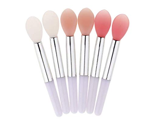 6 Pieces Beauty Makeup Brush Silicone Head Lipstick Oil Makeup Brush Tool Home DIY Tool Set suit for Eyeshadow Eyebrow Eyeliner Blending