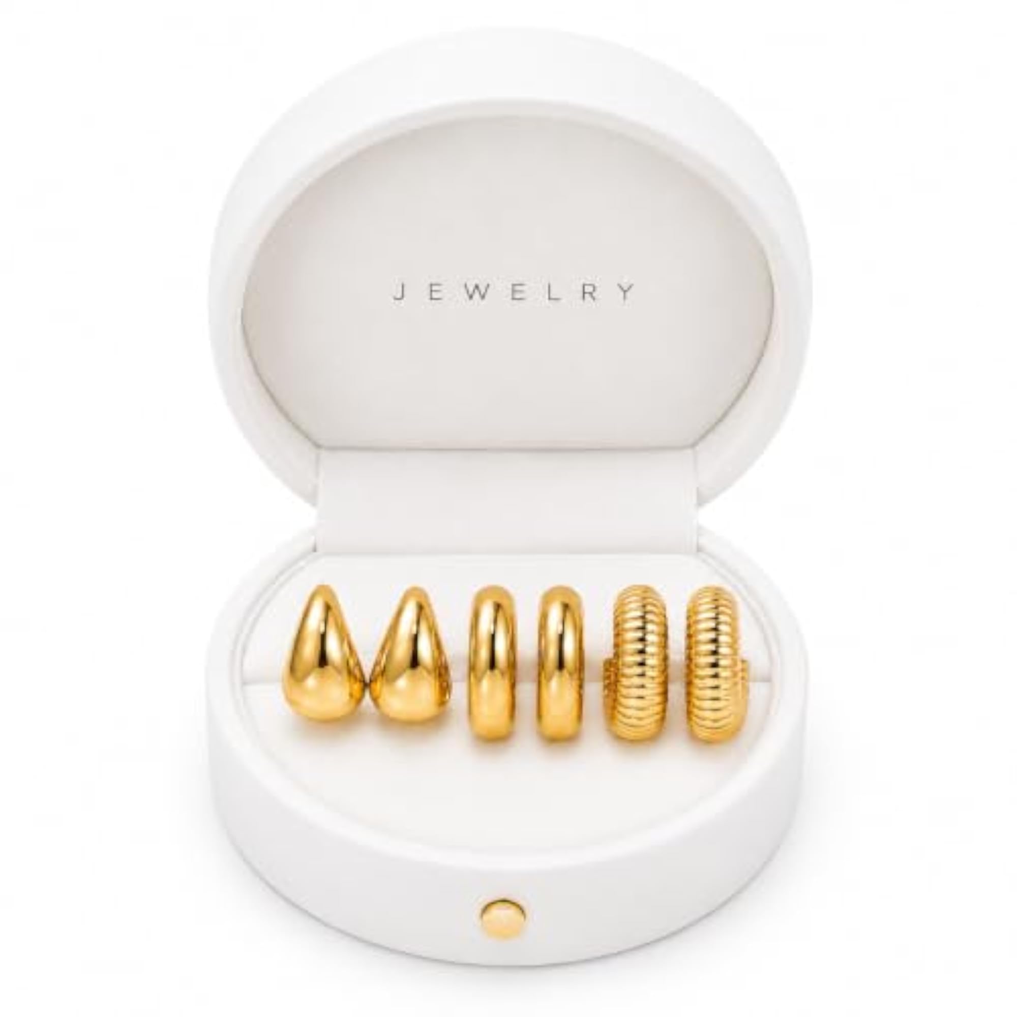 Women's Trendy Gold-Tone Hoop Earrings Combo Set of 3 Pairs