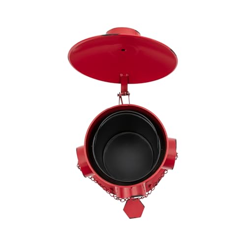 Bote de basura retro con pedal, hierro, 11.8x15.35in, rojo miniatura 6