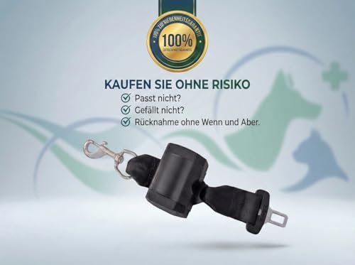 Automatik Sicherheitsgurt für Hunde im Auto - ausziehbar - aus Deutscher Produktion / Anschnallgurt Hund Auto für mittlere und große Hunde / Hundegurt mit drehbarem Edelstahl Karabiner