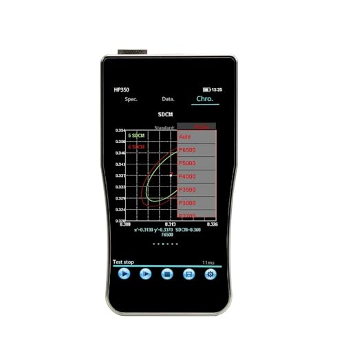 HOJILA HP350 Spectrometer, Handheld Spectral Illuminance Meter, Light Spectrum Analyzer, with Date Output, 5-inch Screen
