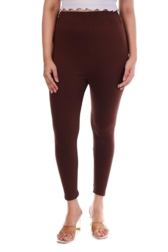 Image of TPF Women Solid Cotton Lycra Stretchable Leggings | Comfortable Ankle-Length Slim Fit Leggings for Women & Girls | Soft, Breathable Wear Bottoms