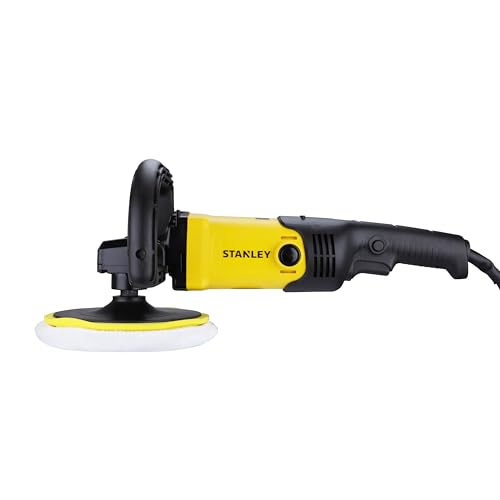 STANLEY SP137 1300W 180mm Polisher with High Rotation Speed, Ideal for Delicate Polishing, Buffing, Waxing & Glazing Applications, 1 Year Warranty, YELLOW & BLACK