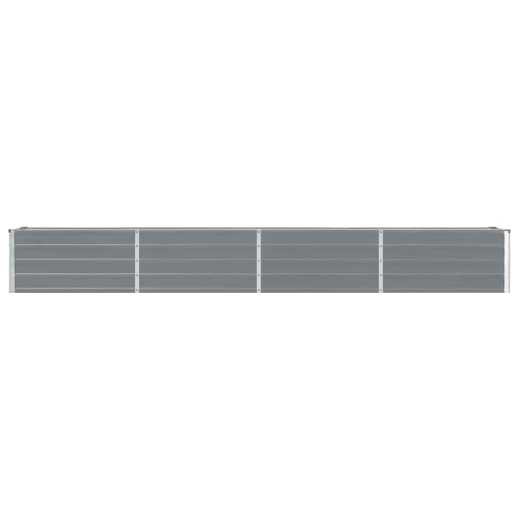 vidaXL Lit Surélevé Pot de Fleurs Bac à Plante Pot de Plante Bac de Fleurs Jardinière Jardin Extérieur 320x40x45 cm Acier Galvanisé Gris