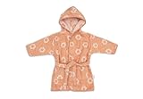 Jollein Bademantel Kinder 1-2 Jahre - Jacquard, Flower - 100% Baumwolle - Frottee - OEKO-TEX Zertifziert - Mit Kapuze - Bademantel für Mädchen und Jungen