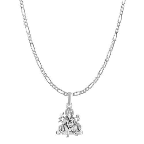 Pendentif en argent sterling 925 avec chaîne Figaro pour homme et femme élégants