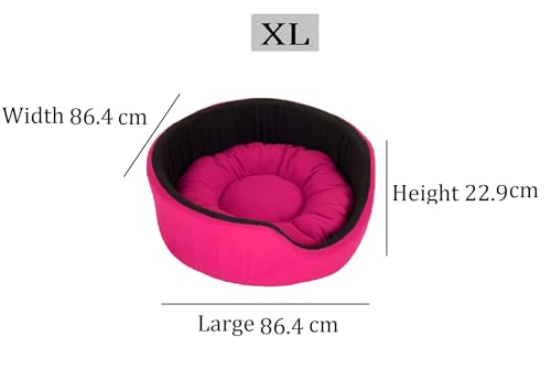 Image of Fluffy's Polyester Luxurious Both Side Soft Dog /Cat Bed (Pink, XL)