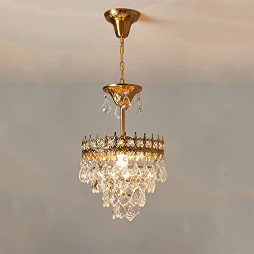 Plafonnier cuivre et cristal authentique luminaire suspendu chic et brillant