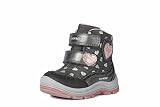 Geox Baby Mädchen Winterstiefel FLANFIL Girl ABX, Kleinkinder Boots,lose Einlage,wasserdicht,atmungsaktiv,Grau (DK Grey/PINK),24 EU