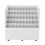 GMSLuu Blue Print Storage Organizer, 50-Slot Blueprint Storage Cabinet, Mobile Roll File Cart Construction Plan Holders for Roll File, Construction Plan, Architectural Drawings, Office.. (White)