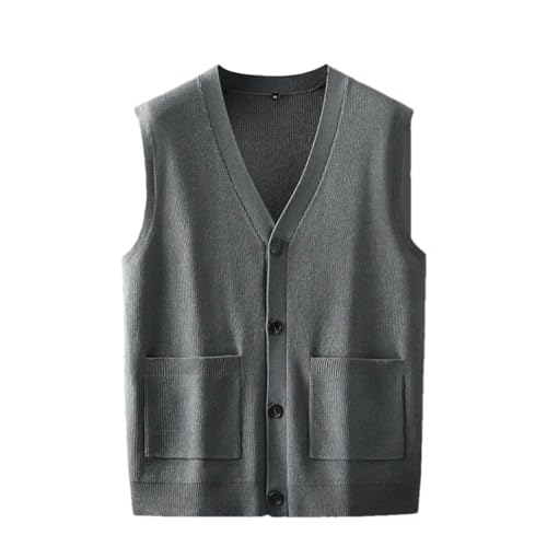 Men's V-Neck Knitted Cardigan Vest Sweater Sleeveless Casual Business Slim Waistcoat Top