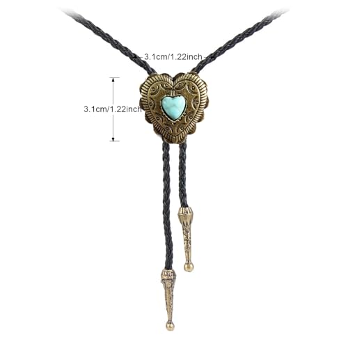 Image of Joxevyia Bolo Tie for Men Vintage Cow Skull Leather Rope Western Cowboy Necktie Vintage Bola Tie Gift for Him