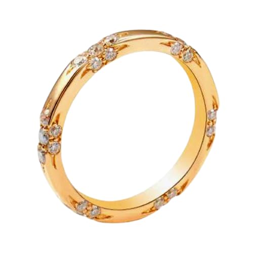 Bague de mariage moissanite 3mm argent 925 plaqué or un cadeau inoubliable pour femme RNG-1363