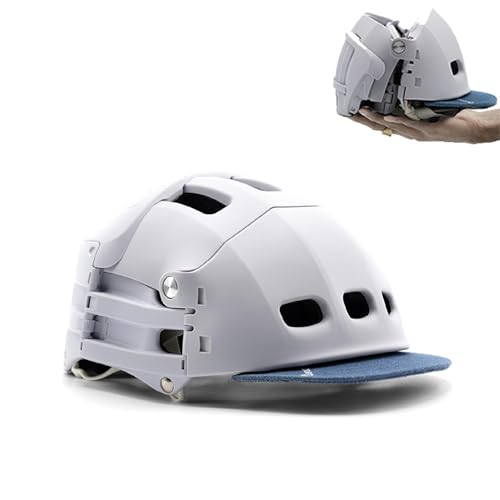 Overade Plixi - Casco plegable para bicicleta, scooter, bicicleta eléctrica, volumen dividido por 3 cuando está plegado, la misma protección que el casco clásico (blanco ártico, S/M (21.2-22.75