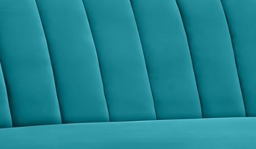 Image of AMATA Marino Solid Wood 3+2 Seater Sky Blue Suede Velvet Fabric Sofa Set with Two Cushions Perfect for Home Office Guests Living Room (04 Sky Blue, 3+2 Seater)(03 Year Warranty)