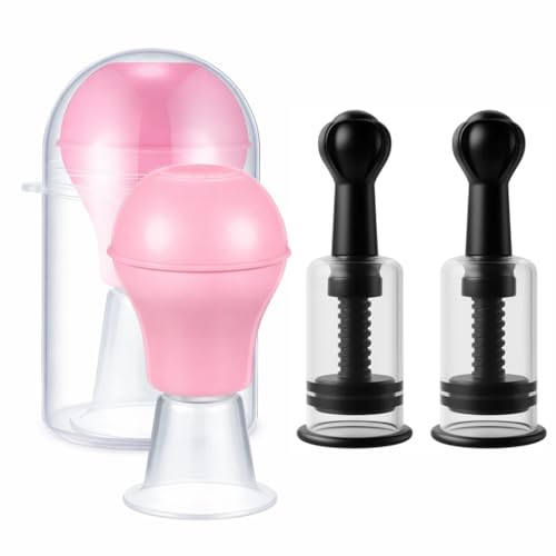 3pcs 2Size Nipple Sucker Nipple Corrector for Flat or Inverted Shy Nipples Pink Black Portable Nipple Pump Sucker Inverted Nipple Puller Suction for Breastfeeding Women