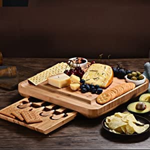 Kunaboo Bamboo Charcuterie Board Set - Climate Pledge Friendly Certified
