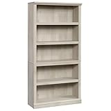 Pemberly Row 5-Shelf Transitional Engineered Wood Bookcase in Chalked Chestnut