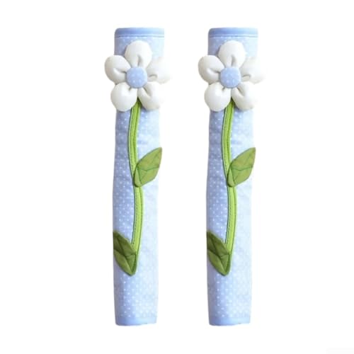 2 coperture protettive per maniglie del frigorifero, in tessuto, con fibbia regolabile, antiscivolo, antipolvere, per frigorifero, maniglie della griglia (blu)