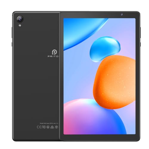 Image of PRITOM Tablets 10 inch, TAB10 Android 14 Tablet, Quad-Core, WiFi, 32 GB, 6000mAh, HD IPS Display, Dual Camera, Bluetooth (Gray)