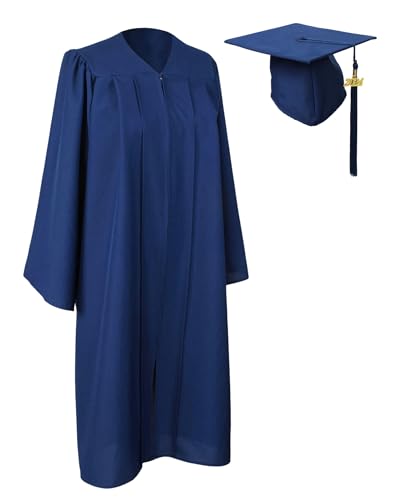 GraduationService Unisex Matte Graduation Gown Cap 2024 Tassel for High School and Bachelor