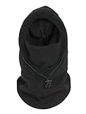 Heat Logic Sherpa Fleece Balaclava and Trapper Hat for Men, Warm Winter Face Mask for Adult, Face Cover Winter Hat Black
